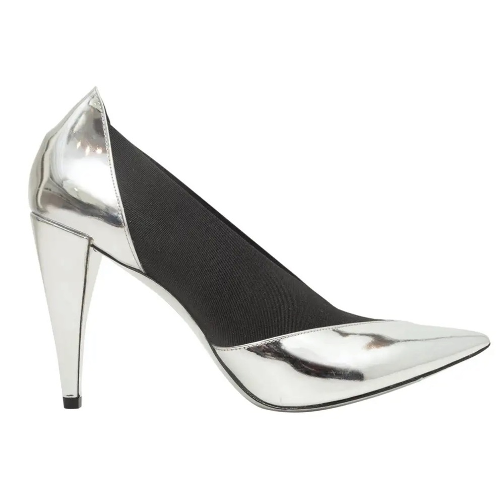 Givenchy Silver & Black Pointed-Toe Pumps